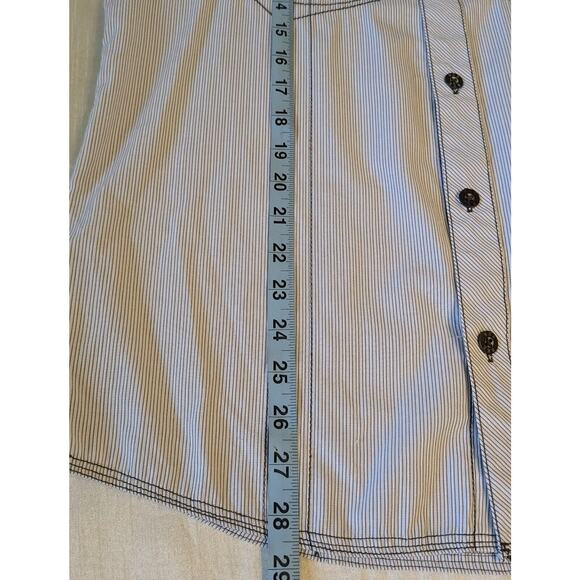 BKE Buckle Button Shirt Mens M White Black Striped Long Sleeve Western Cowboy - Picture 5 of 7